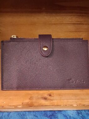Travelambo Plum Saffiano Genuine Leather Wallet
